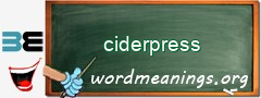 WordMeaning blackboard for ciderpress